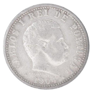 Silver One Rupia Coin of Carlos I of Portuguese Administration of Indo Portuguese. 