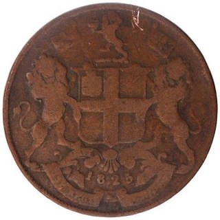 Copper Four Pies Coin of Madras Presidency.