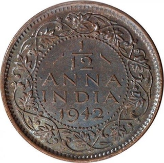 Copper One Twelfth Anna Coin of King George VI of Bombay Mint of 1942.