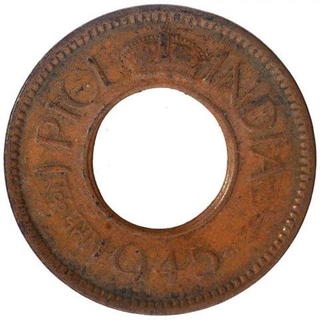 Bronze One Pice Coin of King George VI of Calcutta Mint of 1945.