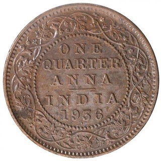 Copper One Quarter Anna Coin of King George V of Bombay Mint of 1936.