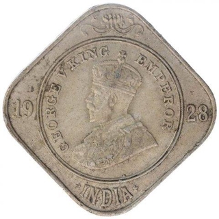 Copper Nickel Two Annas of King George V of Bombay Mint of 1928.