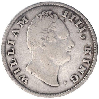 Silver Half Rupee Coin of King William IIII of Calcutta Mint of 1835.