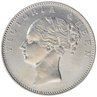 Silver One Rupee Coin of Victoria Queen of Bombay Mint of 1840.