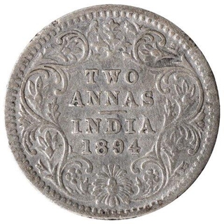 Silver One Rupee Coin of Victoria Empress of Bombay Mint of 1889.