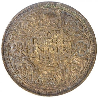 Silver One Rupee Coin of King George VI of Bombay Mint of 1941.