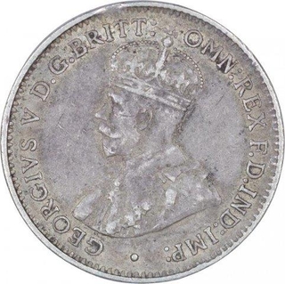 Silver Three Pence Coin of King George V of Australia.