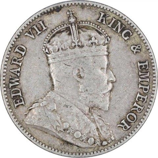 Cupro Nickle Twenty Five Cent Coin of King Edward VII of East Africa.