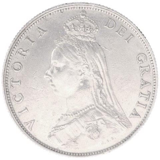 Silver Double Florin Coin of Queen Victoria of Great Britain. 