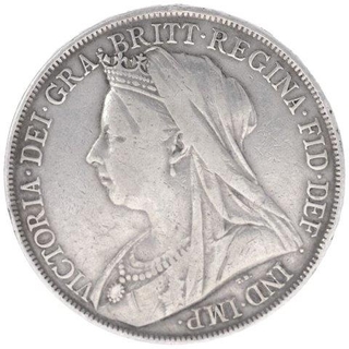 Silver One Sovereign Coin of Queen Victoria of United Kingdom.