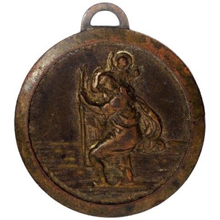 Brass Vintage Papal Catholic Medal.