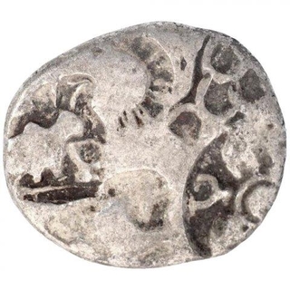 Punch Marked Silver Karshapana Coin of Maurya Dynasty.