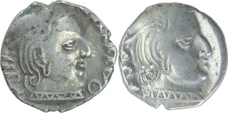 Silver Drachma Coins of Vijayasena of Western Kshatrapas.