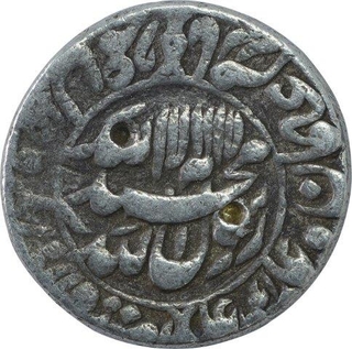 Silver One Rupee Coin of Shah jahan of Lahore Mint.