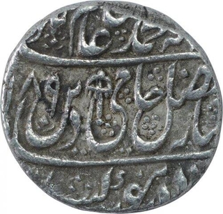 Silver One Rupee Coin of Shah Alam II of Shahjahanabad Dar ul Khilafa Mint.