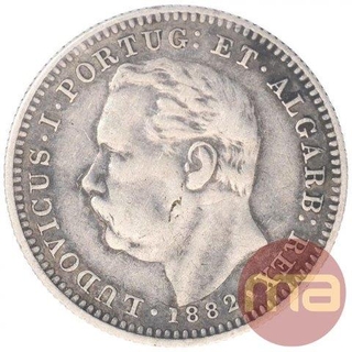 Silver Half Rupia Coin of Luiz I of Indo Portuguese.