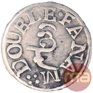 Silver Double Fanam Coin of Madras Presidency.