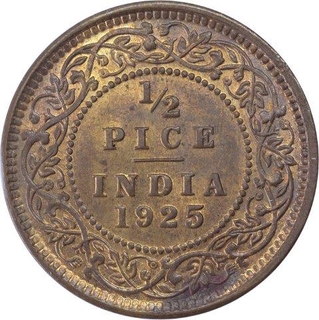 Bronze Half Pice Coin of King George V of Calcutta Mint of 1925.