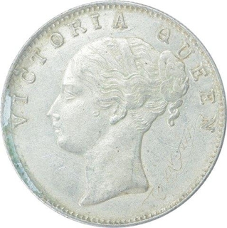 Silver One Rupee Coin of Victoria Queen of Bombay Mint of 1840.