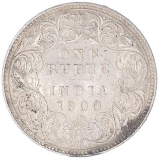 Silver One Rupee Coin of Victoria Empress of Bombay Mint of 1900.