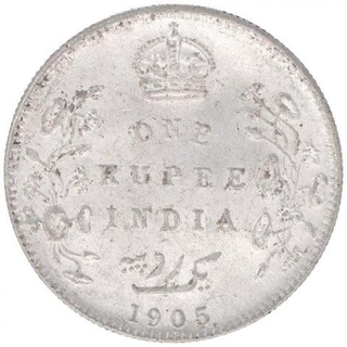 Silver One Rupee Coin of King Edward VII of Bombay Mint of 1905.