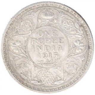 Silver One Rupee Coin of King George V Bombay Mint of 1915.