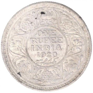 Silver One Rupee Coin of King George V of Calcutta Mint of 1920.