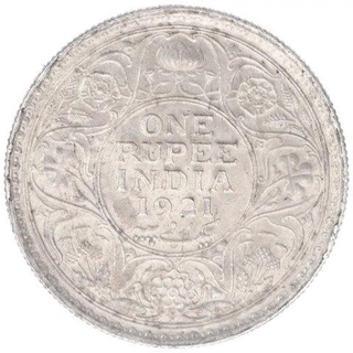 Silver One Rupee Coin of King George V of Bombay Mint of 1921.