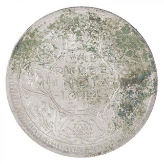 Silver One Rupee Coin of King George VI of Lahore Mint of 1944.