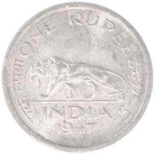 Nickel One Rupee Coin of King George VI of Lahore Mint of 1947.