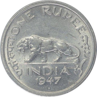 Nickel One Rupee Coin of King George VI of Bombay Mint of 1947.