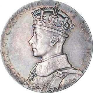 Silver Coronation Medallion of King George VI & Elizabeth of 1937.