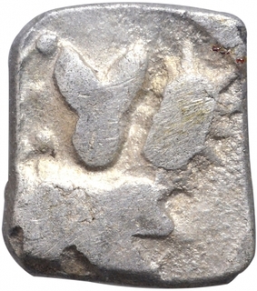 Punch Marked Silver Half Karshapana Coin of Surasena Janapada.