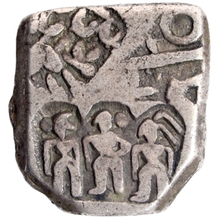 Punch Marked Silver Karshapana Coin of Maurya Dynasty.