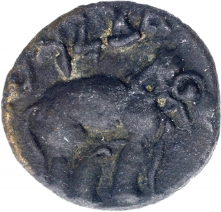 Billon Coin of Siri Pulumavi of Satavahana Dynasty.