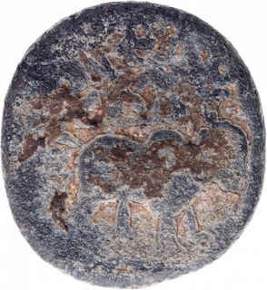 Lead Coin of Satkarni I of Nevesa Region of Satavahana Dynasty.