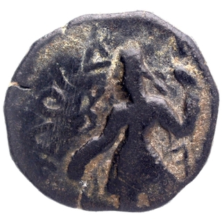 Copper Drachma Coin of Kanishka I of Kushan Dynasty of Urdhva Linga Shiva Type.