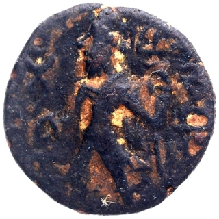 Copper Drachma Coin of Kanishka I of Kushan Dynasty.