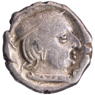 Silver Drachma Coin of Rudrasena II of Kardamaka Family of Western Kshatrapas.