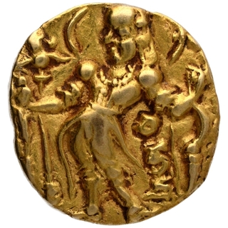 Gold Dinar Coin of Chandragupta II of Gupta Dynasty of Archer Type.