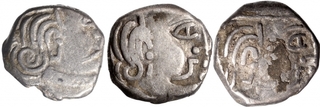 Silver Drachma Coins of Krishnaraja of Kalachuries of Mahismati.