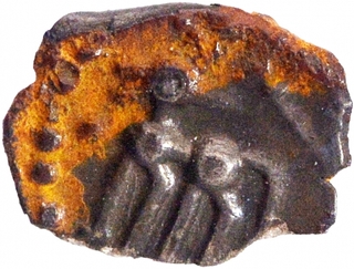 Silver One Fourth Tara Coin of Devaraya I of Sangama Dynasty of Vijayanagara Empire.