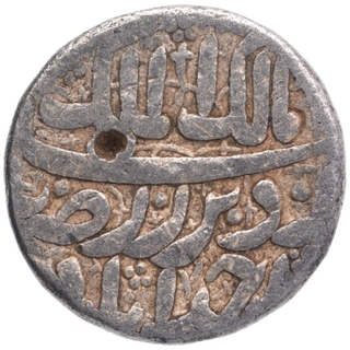 Silver One Rupee Coin of Jahangir of Ahmadabad Mint.