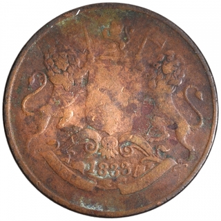 Copper One Quarter Anna Coin of Calcutta Mint of Bombay Presidency.