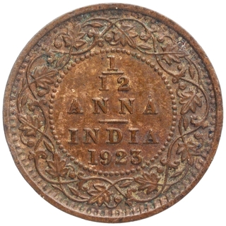 Bronze One Twelfth Anna Coin of King George V of Calcutta Mint of 1923.