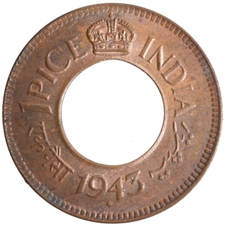 Bronze One Pice Coin of King George VI of Bombay Mint of 1943.