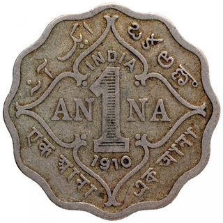 Copper Nickel One Anna Coin of King Edward VII of Bombay Mint of 1910.