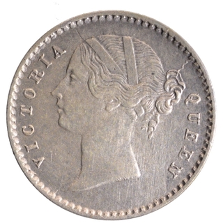 Silver Two Annas Coin of Victoria Queen of Calcutta Mint of 1841.