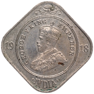 Copper Nickel Two Annas Coin of King George V of Calcutta Mint of 1918.