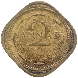 Two Annas Coin of King George VI of Bombay Mint of 1946.